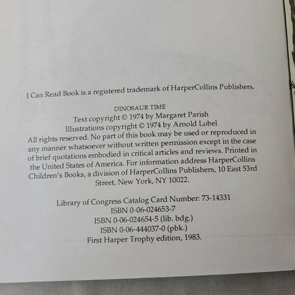 Dinosaur Time Peggy Parish Paperback Childrens Book HarperTrophy 1983 - Picture 5 of 8